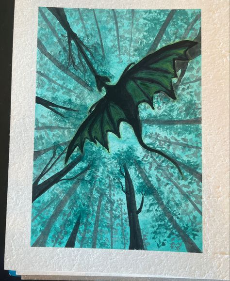 Gouache painting of a dragon Gouache Painting, Acrylic Dragon Paintings, Gouache Dragon, Paint Guache, Dragon Paintings, Forest Dragon, Baby Dragon, A Dragon, Acrylic Painting