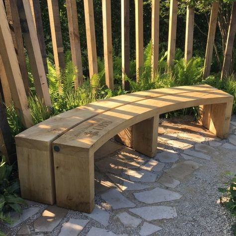 Curved Wooden Garden Benches, Handcrafted in Yorkshire | Woodcraft UK Curved Outdoor Benches, Garden Bench Diy, Diy Bench Outdoor, Wooden Garden Benches, Curved Bench, Wooden Garden Furniture, Garden Benches, Sensory Garden, Garden Seating