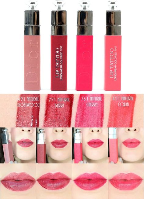 Dior Lip Tattoo - Swatches & Review Dior Lip Tattoo, Dior Lip Tint, Tattoo Colors, Estilo Madison Beer, Permanent Lipstick, Light Pink Lip Gloss, Dior Lip, Dior Lipstick, Tattoo Prices