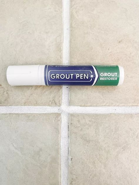 How to Update Dingy Floor Tile With a Grout Pen | Hometalk White Tile Paint, Easy Grout, Mapei Grout, Grout Pen, Tile Paint, Tile Repair, Tile Cleaners, Drill Brush, How To Clean Silver