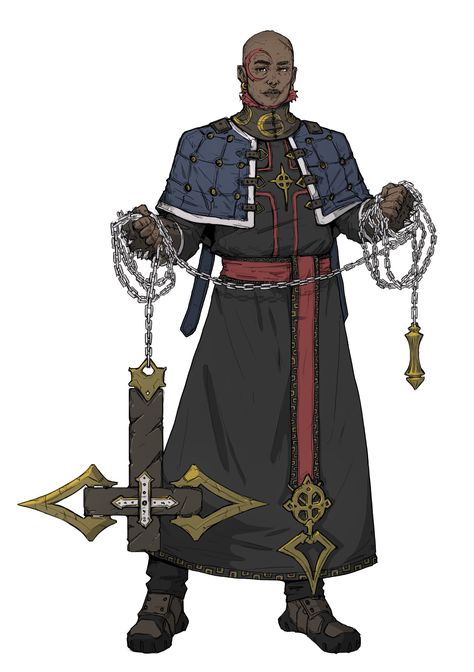 ArtStation - Iron Priest, Cloued MeakLin Anime Oc Male, Dnd Cleric, Fantasy Sci Fi, Model Sheet, Dungeons And Dragons Characters, Black Characters, Dnd Art, Black Anime Characters, Afro Art