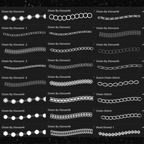 Hessen, Bracelet Design Drawing, Procreate Drawing Jewelry, Jewelry Chain Drawing, Basic Jewelry Design Drawing, Necklace Technical Drawing, How To Make A Chain Brush In Procreate, Jewellery Design In Procreate, Necklace Chain Drawing