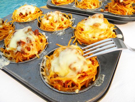 Spaghetti Nests Adorable single serving spaghetti nests – simple to make, tasty and presentable. Kids and grown-ups will love these baked treats! If you are looking for ideas for your kid’s birthday, keep this recipe on your mind, it was one of my favorite ways to incude a savory dish to my kids’ birthdays. Kids […] Muffin Cups Recipes, Spaghetti Pizza, Lebanese Cuisine, Muffin Tin Recipes, Spaghetti Recipes, Muffin Tins, Pizza Recipe, Muffin Tin, No Bake Treats