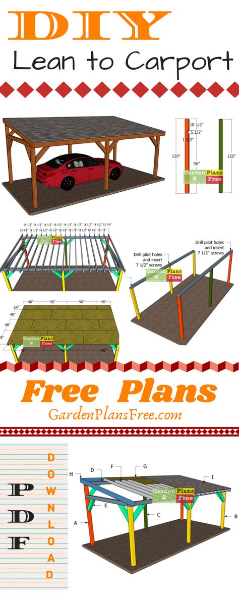 Carport Lean To, Wooden Carport Ideas, Gazebo Carport Ideas, Carport Addition To Garage, Car Port Attached To House Ideas, Covered Carport, Lean To Carport Ideas, Lean To Carport Plans, Diy Carport Cheap