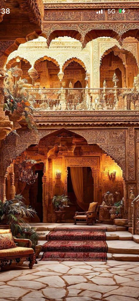 Arabian Architecture, Arabic Architecture, Fantasy Rooms, Indian Architecture, Fantasy House, Fantasy Places, Islamic Architecture, Andalusia, Dream Rooms