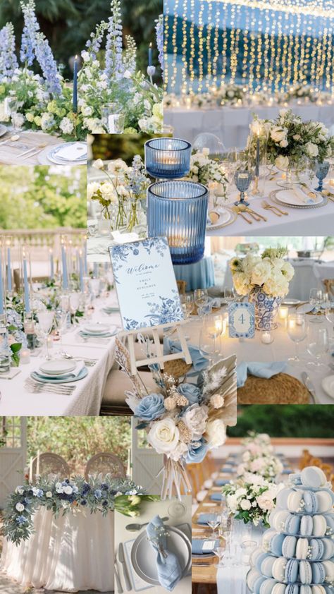 A Greece inspired wedding, Mama Mia moment Greece Inspired Wedding, Mama Mia Wedding, Baby Blue Quinceanera, Coastal Wedding Inspiration, Blue Gold Wedding, Pallet Wedding, Boat Wedding, Wedding Planning Decor, Light Blue Wedding