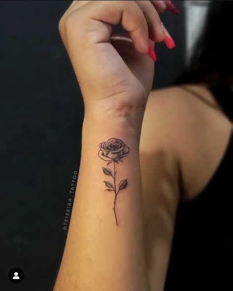 Small Tattoos For Back Of Arm, Rose Tattoo Side Of Wrist, Rose Tattoo Wrist Women, Women’s Rose Tattoo, Rose Tattoo On Forearm For Women, Rose Tatoos Arms, Roses Tattoos For Women, Rose Wrist Tattoo For Women, Wrist Tattoo Rose