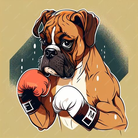 Boxer Art Dog, Boxer Dog Art, Boxer Tattoo Dog, Boxer Oc, Funny Boxer Dogs, Boxer Dog Drawing, Boxer Dog Tattoo, Boxer Tattoo, Boxer Art