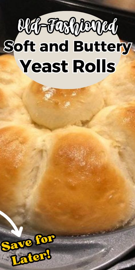 Old-Fashioned Soft and Buttery Yeast Rolls Old Fashioned Yeast Rolls Recipe, Best Yeast Rolls, Butter Roll Recipe, Best Biscuit Recipe, Homemade Yeast Rolls, Buttery Rolls, Active Dry Yeast, Homemade Bread Recipes Easy, Homemade Rolls