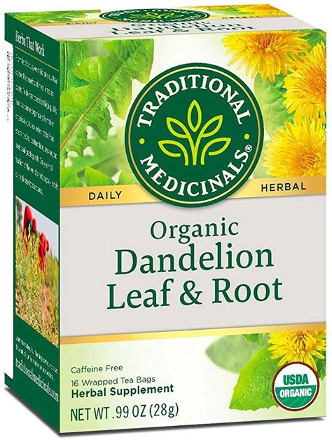 Amazon.com: Traditional Medicinals Tea, Organic Dandelion Leaf and Root Tea, 16 Bags: Health & Personal Care Roasted Dandelion Root Tea, Dandelion Root Tea, Lemon Balm Tea, Spearmint Tea, Dandelion Tea, Dandelion Leaves, Best Probiotic, Dandelion Root, Organic Green Tea