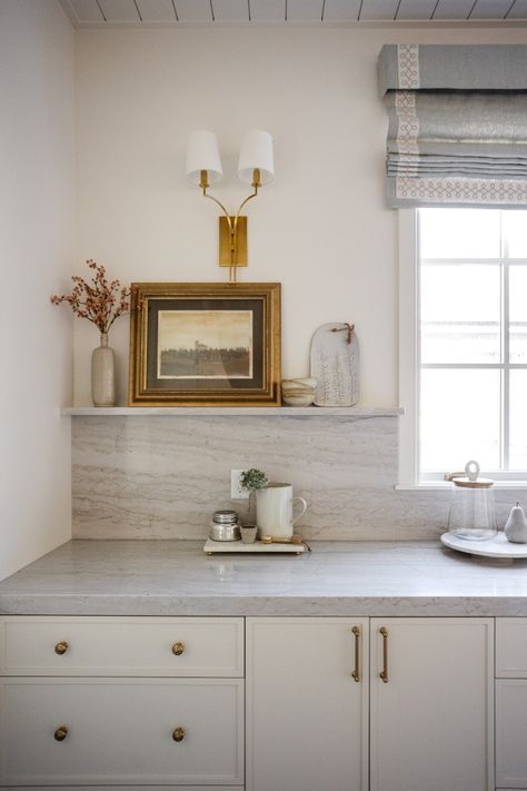 Kitchen Slab Backsplash with Stone Ledge Shelf marble backsplash ledge shelf ideas #Kitchen #SlabBacksplash #BacksplashStoneLedge #marbleShelf #marblebacksplash #ledgeshelfideas Organized Drawers, Slab Backsplash, Good Morning And Happy Friday, Marble Backsplash Kitchen, Kitchen Slab, Stone Backsplash Kitchen, Granite Backsplash, Quartz Backsplash, Countertop Backsplash