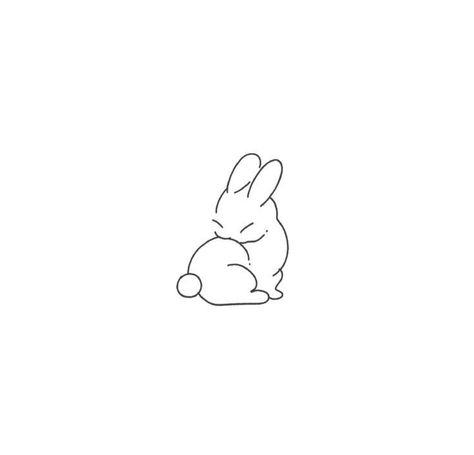 Sweet Bunny Illustration, One Line Rabbit Tattoo, Small Bunny Tattoos, Bunny Tattoo Cute, Minimalist Bunny Tattoo, Small Rabbit Tattoo, Tiny Bunny Tattoo, Little Bunny Tattoo, Cute Bunny Tattoo