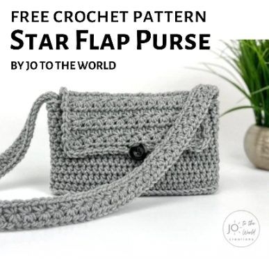 Free Crochet Pattern Star Flap Purse Crochet Purse, Star Stitch, Free Crochet Patterns, Crochet Purses, The Star, Acrylic Yarn, Crochet Bag, Free Crochet Pattern, Free Crochet