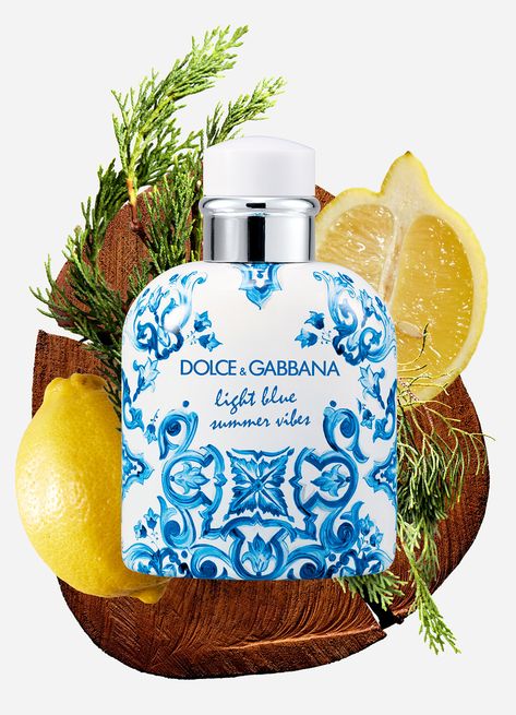 Dolce&Gabbana Light Blue Summer Vibes is a limited edition that reinvents two iconic fragrances and wrapping them in the distinctive majolica print Dolce And Gabbana Light Blue Summer Vibes, Mens Perfume, Dolce And Gabbana Perfume, Light Blue Perfume, Majolica Print, Blue Perfume, Perfume Design, Luxury Perfume, Light Summer