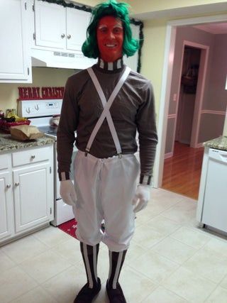 Ompa Lumpa Costume, Ompa Lumpa, Oompa Loompa Costume, Xmas Fancy Dress, Willy Wonka Costume, The Joke You, Top Halloween Costumes, White Suspenders, World Book Day Costumes