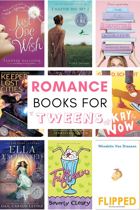 15+ Romance Books for Tweens Clean Romance Books For Teens, Books For Teens Girls To Read, High School Romance Books, School Romance Books, Clean Books For Teens, Books For Preteens, Sweet Romance Books, Clean Romance Books, Romcom Books