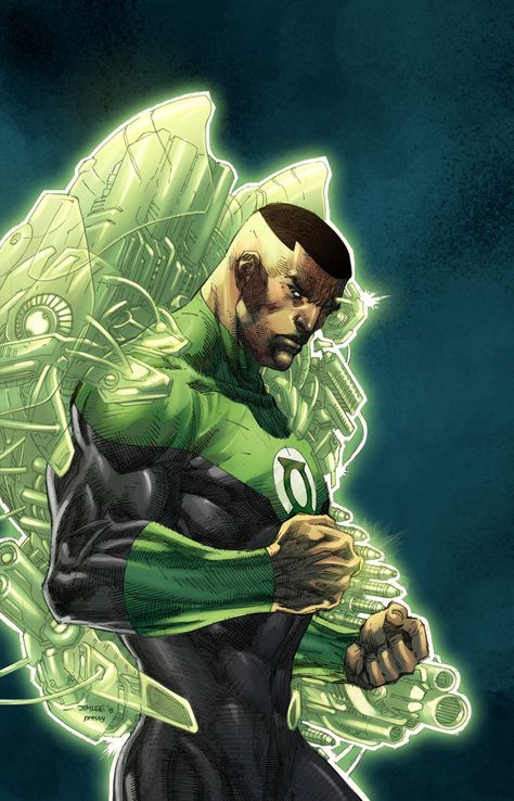 Jim Lee Green Lantern, Green Lantern Comic Art, Green Lantern Jon Stewart, Green Lantern Wallpaper, Black Green Lantern, Green Lantern Artwork, Green Lantern John Stewart, Green Lantern Poster, Green Lantern Corps Art