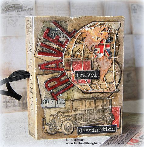 Kath's Blog......diary of the everyday life of a crafter: Simon Says - Vacation Kath Stewart, Vacation Challenge, Tim Holtz Ephemera, Travel Portfolio, Journaling Tags, Tim Holtz Tags, Tim Holtz Crafts, Design Tape, Travel Journal Scrapbook