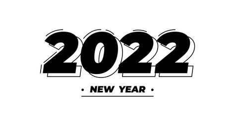 2022 Number Design, Logo Text Design, New Year Logo, New Year Symbols, 2022 Number, Number Design, Simple Icon, Logo Text, Banner Vector