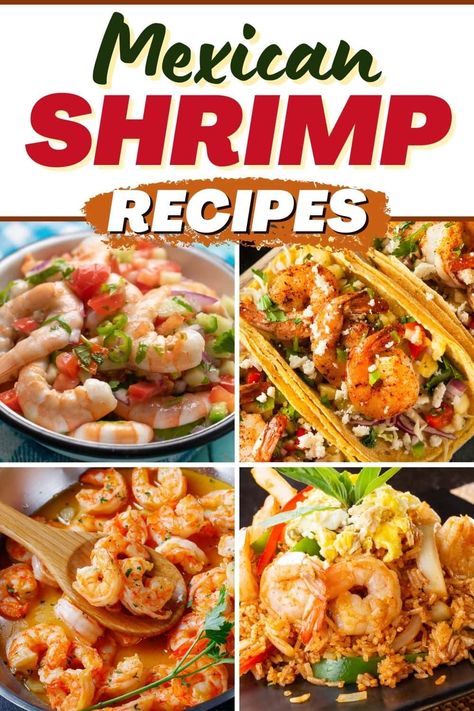 Try these sensational Mexican shrimp recipes if you're bored of the same old seafood dinners. They're spicy, fresh, and ready to devour in no time at all. Mexican Seafood Recipes Authentic, Mexican Rice With Shrimp, Latin Shrimp Recipes, Mexican Dishes With Shrimp, Mexican Recipes With Shrimp, Mexican Shrimp And Rice Recipes, Mexican Shrimp Dishes, Mexican Shrimp Salad Recipes, Spanish Shrimp Recipes