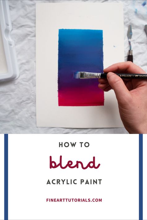 How to Blend Acrylic Paint Shading Acrylic Paint, How To Blend Acrylic Paint Backgrounds, How To Paint Gradient, Blending Acrylic Paint Tutorials, Acrylic Gradient Painting, Acrylic Paint Blending Techniques, How To Blend Acrylic Paint, Yoshi Painting, Blending Acrylic Paint