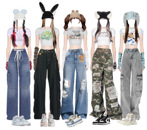 [ NewJeans - OMG Outfits ] outfit ideas | k-pop Stage outfit #girlgroup #kpop #nmixx #aespa #Itzy #blackpink #denim New Jeans Omg Outfits, Kostum Halloween, Casual Attire For Women, Korean Outfits Kpop, Group Outfits, Kpop Concert Outfit, Pop Outfits, Preformance Outfits, Stage Outfit