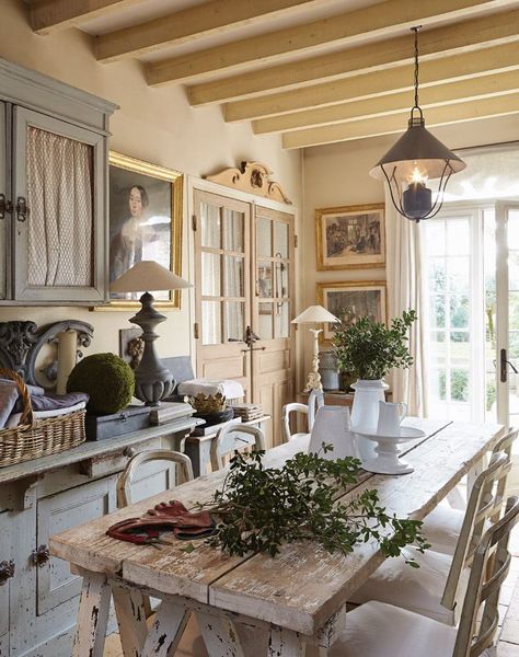 A Refined French Interior Antique Furniture, French Country, Dining Room, Antique French Furniture, Antiques Furniture, Room Table, Country Decor, Dining Room Table, French Antiques