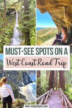 Must See Places Out West, Road Trips Out West, Best West Coast Road Trips, West Coast America Road Trip, West Coast Usa Road Trip, Us West Coast Road Trip, Usa West Coast Road Trip, West Coast Vacation Ideas, West Usa Road Trip