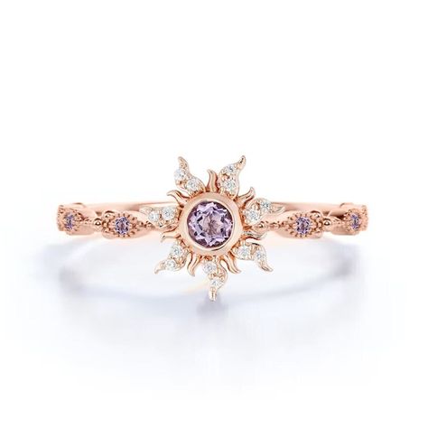 Rapunzel Wedding Ring 14k Rose Gold Finish Rapunzel Princess - Etsy Engagement Rings Rapunzel, Fairytale Ring Box, Wedding Rings Rapunzel, Wedding Rings Tangled, Gold Quinceanera Rings, Tangled Rapunzel Ring, Engagement Rings Tangled, Tangled Quince Decorations, Rapunzel Promise Ring