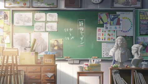 Your Name: 100 Original Background Collection Classroom Background, Anime Places, Anime Classroom, Anime City, Scenery Background, Anime Scenery Wallpaper, Anime Life, الرسومات اللطيفة, Scenery Wallpaper