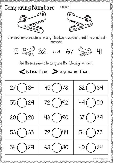 Comparing Numbers Worksheet, Expanded Notation, Math Addition Worksheets, First Grade Math Worksheets, Numbers Worksheets, Comparing Numbers, First Grade Worksheets, 2nd Grade Math Worksheets, 1st Grade Math Worksheets