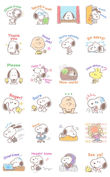 Lovely Snoopy at Work – LINE stickers | LINE STORE Wallpaper Snoopy, Snoopy Tattoo, Tattoo Line, Snoopy Images, Snoopy Wallpaper, Snoopy Quotes, The Peanuts, Snoopy Love, Gif Animation