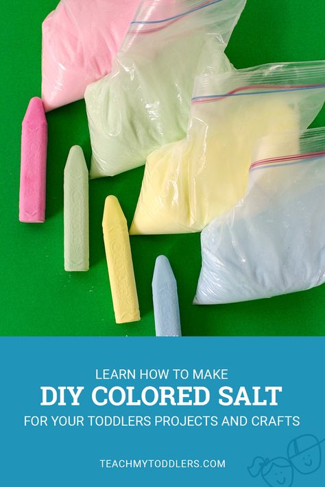 Aftercare Ideas, Diy Colored Sand, Colored Sand Art, Colored Salt, Toddler Projects, Salt Painting, Earth Craft, Children Church, Colored Chalk