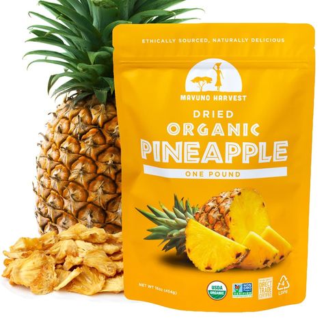 Amazon.com : Mavuno Harvest Pineapple Dried Fruit Snacks | Organic Dried Pineapple Chunks | Gluten Free Healthy Snacks for Kids and Adults | No Sugar Added, Vegan, Non GMO, Direct Trade | 1 Pound Resealable Bag : Everything Else Gluten Free Healthy Snacks, Gluten Free Snacks Healthy, Dried Fruit Snacks, Natural Snacks, Pineapple Chunks, Dried Pineapple, Snacks For Kids, Organic Snacks, Dry Coconut