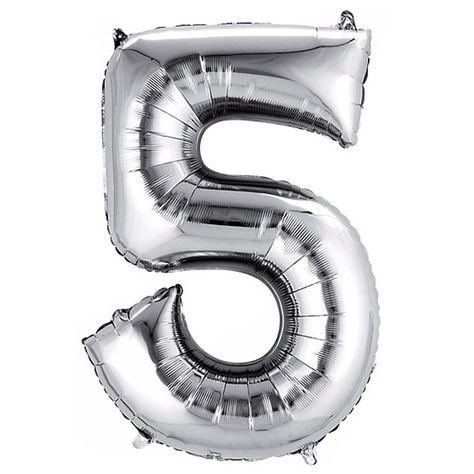 40" Silver Helium Foil Number Mylar Balloons - 5 Mylar Letter Balloons, 40 Balloons, Foil Number Balloons, 5 Balloons, Balloon Display, Silver Balloon, Balloon Weights, Metallic Balloons, Silver Numbers