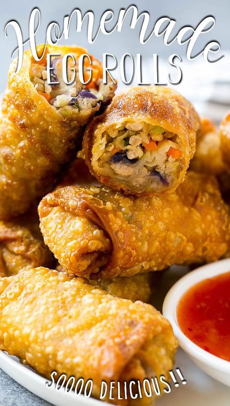 Egg Roll Filling Recipes Ground Beef, Vegetable Eggroll, Vegetable Egg Rolls Recipe, Eggs Rolls, Pork Egg Roll Recipes, Eggroll Recipe, Chinese Egg Rolls, Vegetable Egg Rolls, Lumpia Recipe