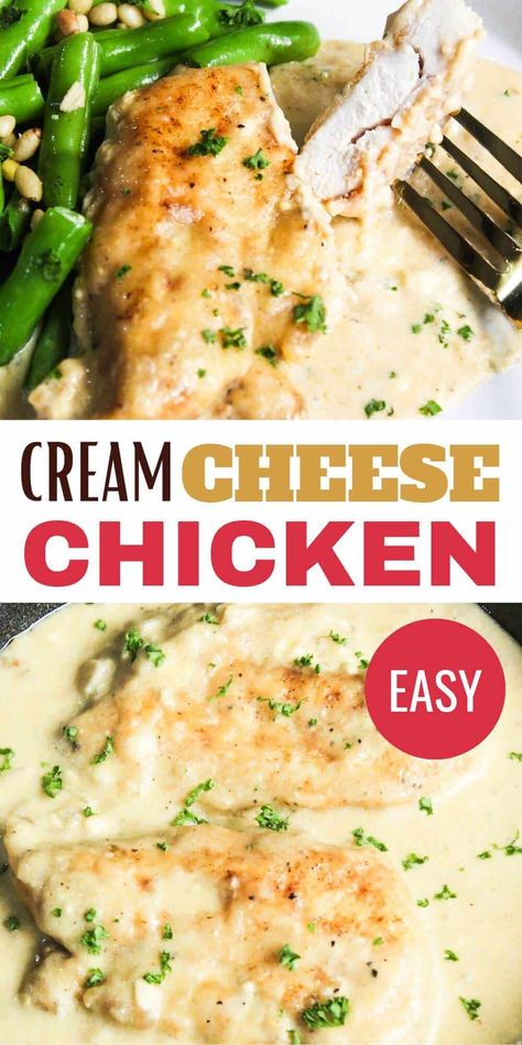 Experience the rich and creamy goodness of skillet-cooked cream cheese chicken breasts. Try this easy, impressive recipe now! Easy Cream Cheese Chicken, Broccoli Divan, Skillet Suppers, Chicken Recipes With Cream Cheese, Comforting Casseroles, Stuffed Chicken Breast Cream Cheese, Chicken Receipes, Cheese Chicken, Easy Dinner Recipe