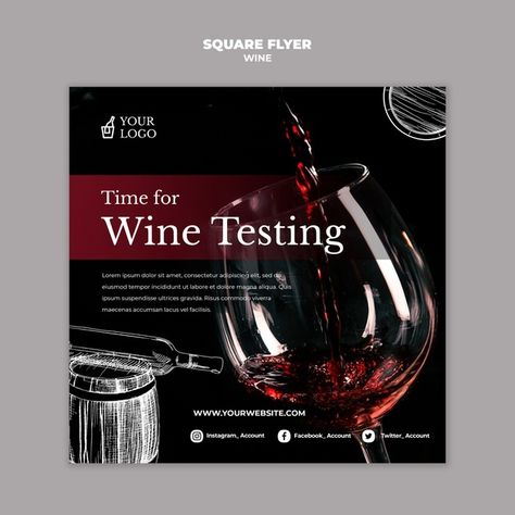 Wine Flyer, Company Meeting, Business Flyer Design, Advertising Methods, Brochure Design Layout, Wine Tasting Events, Wine Event, Wine Poster, Powerpoint Design Templates