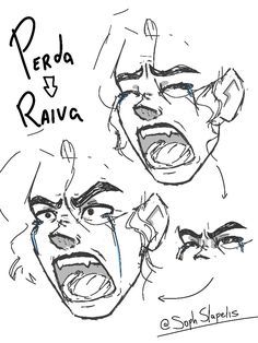 Angry Expression Art, Agony Facial Expression, Rage Reference Pose, Terror Face Expression, Sobbing Reference Faces, Character Expressions Drawing, Anger Poses Reference, Guy Screaming Reference, Agony Face Expression