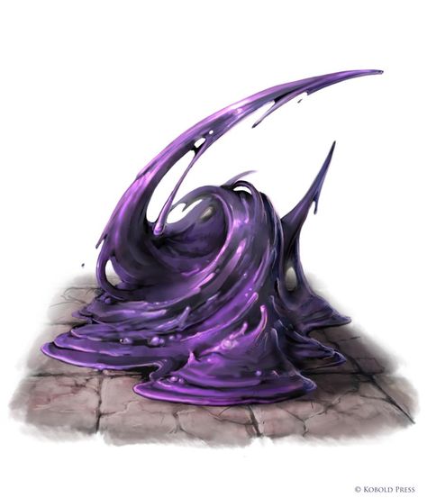 by_willobrien Kobold Press, Purple Slime, Black Slime, Slimes Girl, Dnd Monsters, Monster Concept Art, Fantasy Creatures Art, Fantasy Monster, Mythical Creatures Art