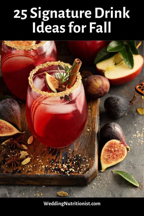 Fall Signature Drinks, Fall Wedding Cocktails, Pomegranate Cocktail Recipes, Fall Wedding Drinks, Pomegranate Cocktails, Thanksgiving Cocktail Recipes, Signature Cocktails Wedding, Winter Drink, Fall Cocktails Recipes