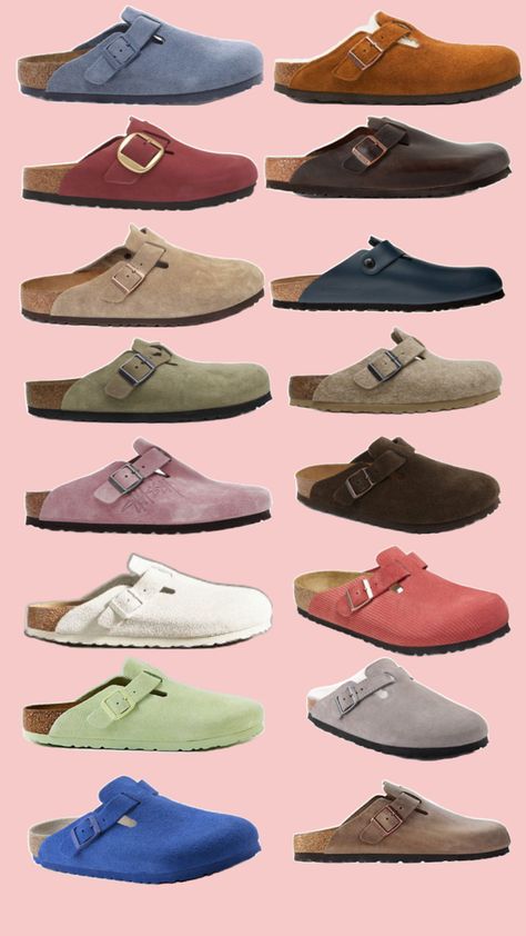 Colourful Birkenstock clogs Clogs Birkenstock, Birkenstock Boston Clogs, Girl Wishlist, Unrealistic Wishlist, Cute Disney Characters, Birkenstock Clog, Birkenstock Clogs, Boston Clogs, Shoes Slides