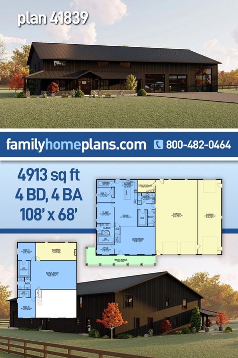 Barndominium House Plans, Barndominium House, Barn Homes Floor Plans, Barndominium Plans, Barn Style House Plans, Pole Barn House Plans, Building Plans House, Garage House Plans, Barndominium Floor Plans