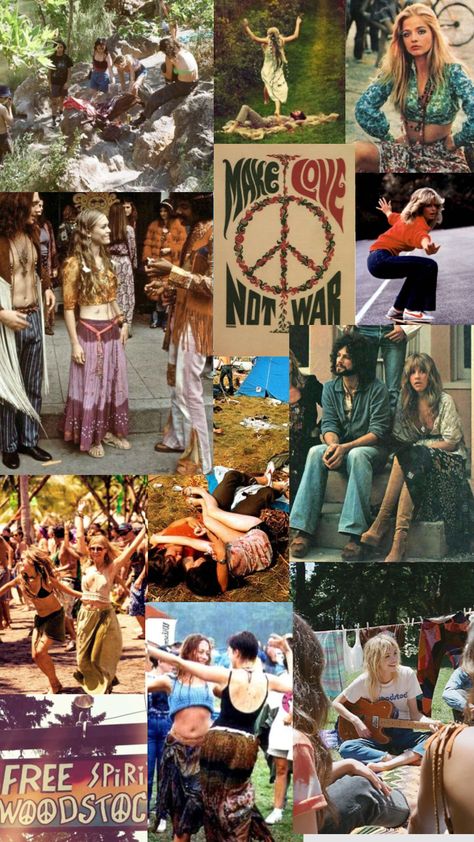 60s Vibes Aesthetic, Freedom Vibes, Hippie Style 70s, Hippie Mood Board, Hippie Posters, Photo Collage Wall, 70s Photos, Hippie Bus, Hippie Lifestyle