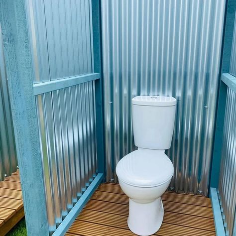 | HOME Diy Outdoor Bathroom Toilets, Glamping Toilet, Diy Outdoor Bathroom, Outdoor Toilet Ideas, Outdoor Bathroom Toilet, Rustic Shower Ideas, Outdoor Toilet And Shower, Event Space Design, Industrial Bathroom Decor