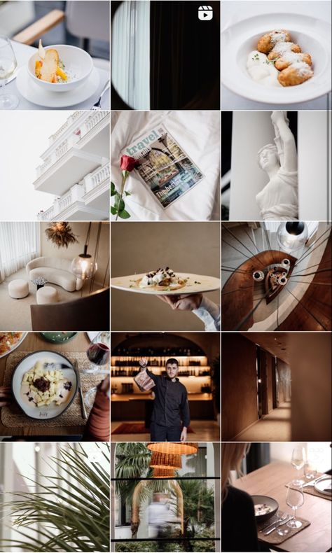 Hotel Grid Instagram, Hotel Instagram Content Ideas, Hotel Instagram Grid, Hotel Instagram Post Design, Hospitality Instagram Feed, Instagram Grid Layout Ideas Restaurant, Resort Instagram Feed, Luxury Hotel Instagram Feed, Restaurant Instagram Feed Design