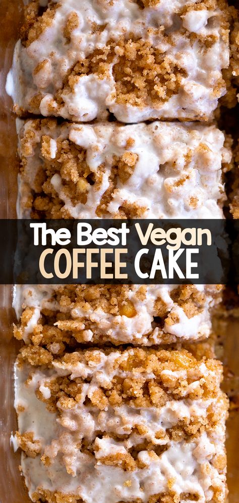 The Best Classic Vegan Coffee Cake Recipe Vegan Cake Recipes Vanilla, Vegan Coffee Cake Recipe, Vegan Cake Recipes Birthdays, Vegan Cake Frosting, Vegan Cake Pops, Vegan Coffee Cake, Crumble Cake Recipe, Banana Coffee Cakes, Easy Vanilla Cake Recipe