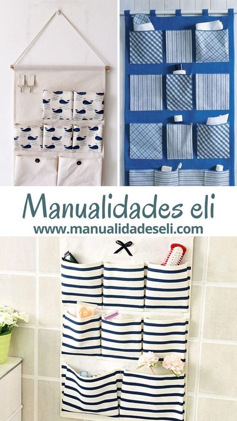 Con estas ideas podrás hacer tus propios organizadores utilizando solo retazos de tela. Así que no te las pierdas porque te serán muy útiles. Ideas Para Coser, Ideas Con Tela, Printed Shower Curtain, Shower Curtain, Curtains, Shower, Sewing, Tela