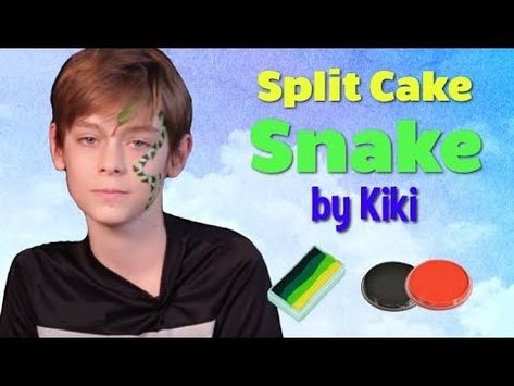 Learn how to paint an easy and quick split cake snake design with Kiki and Jack.Products used in the Video : TAG 1 Stroke Split Cakes - Snake (1.06 oz/30 gm)Wolfe Red Face Paints - Red 030Wolfe Black Face Paints - Black 010Flat brushes I hope you enjoy our videos! Please share it with your friends.Check out our channel Snake Face Paint, Snake Face, Baking Cakes Ideas, Black Face Paint, Split Cake, Cake Baking Pans, Baking Decorating, Win Free Stuff, Face Paints