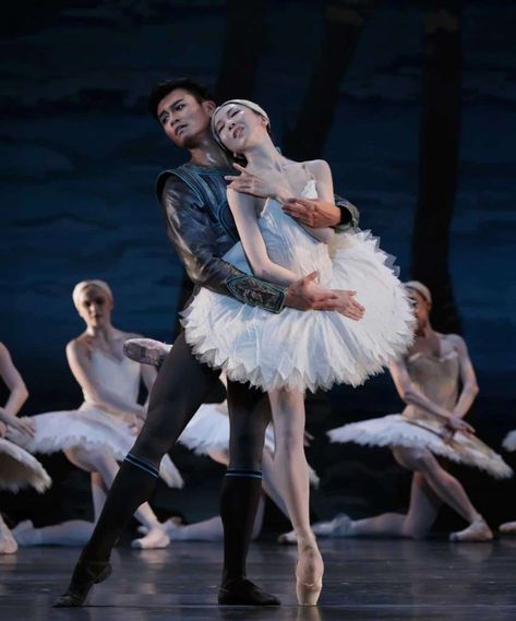 Houston Ballet principals Yuriko Kajiya (Odette) and Chun Wai Chan (Prince Siegfired) in Stanton Welch’s “Swan Lake.” Photo: Amitava Sarkar / Amitava Sarkar / 2017 Ballet Reference, Fumi Kaneko, Giselle Ballet, Houston Ballet, Ballet Dance Photography, Swan Lake Ballet, Male Dancer, Ballet Photos, Lake Photos